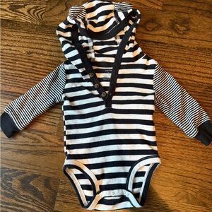 Carter's Black and White Striped Bodysuit